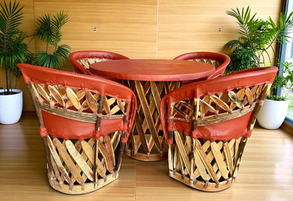 Exclusivo Comedor Artesanal Estilo Equipal Con Riñonera
