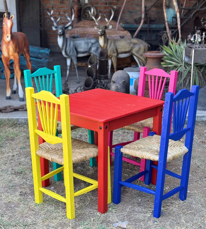 Hermoso Comedor Artesanal Sustentable Multicolor Antiguo