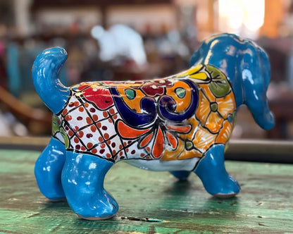 Figura Escultura De Perro Salchicha En Talavera Fina
