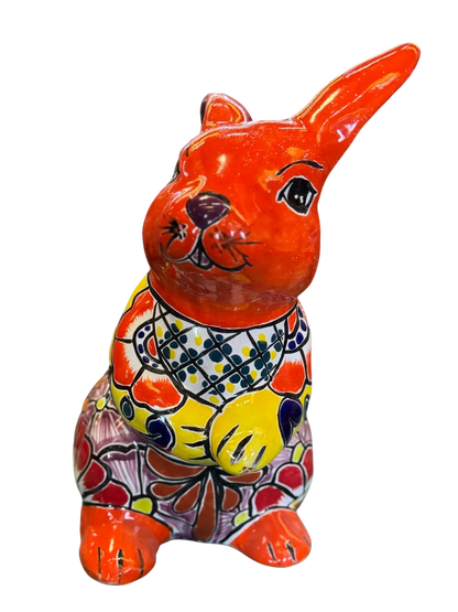 Exclusiva Maceta De Conejo En Fina Talavera. Estilo Antiguo Talaveriado Conejo