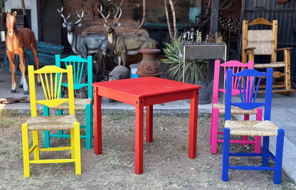 Hermoso Comedor Artesanal Sustentable Multicolor Antiguo