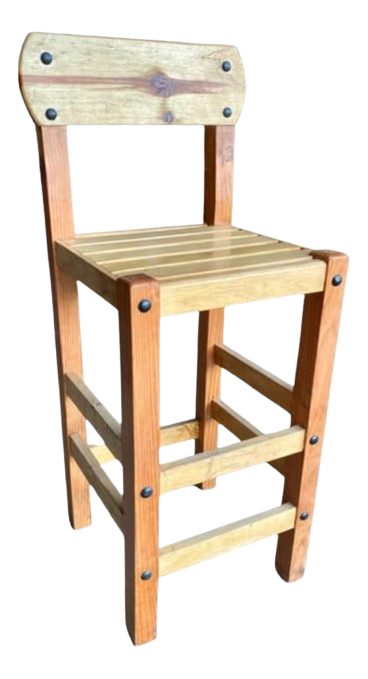 High Chair Bench for Bar Breakfast Bar Cantina Antique Style