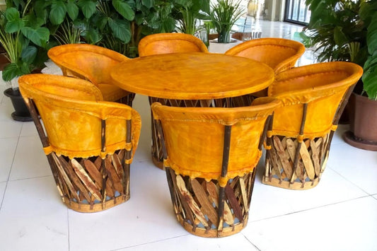 Equipal Dining Room 6 Chairs Pyrography Antique Style.