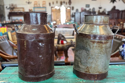 Antique and Original Medium Milk Cans. 2 Pieces. 