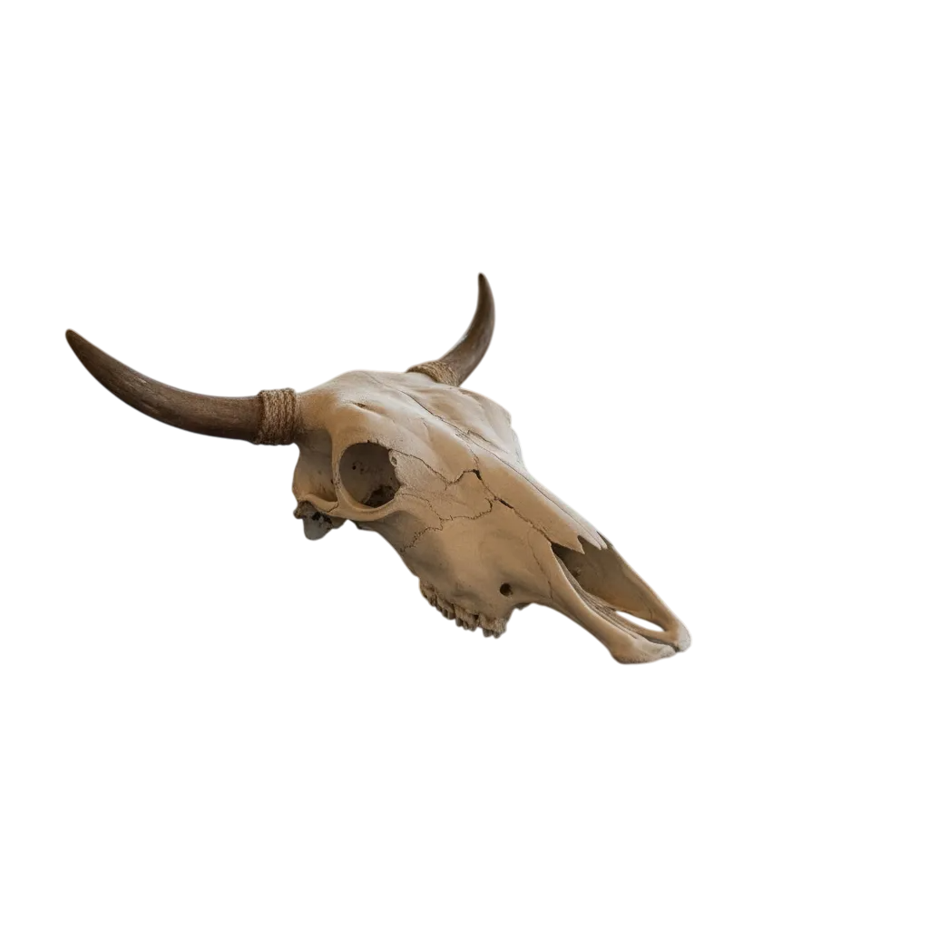 Cabeza Craneo Calavera De Toro Real Beige