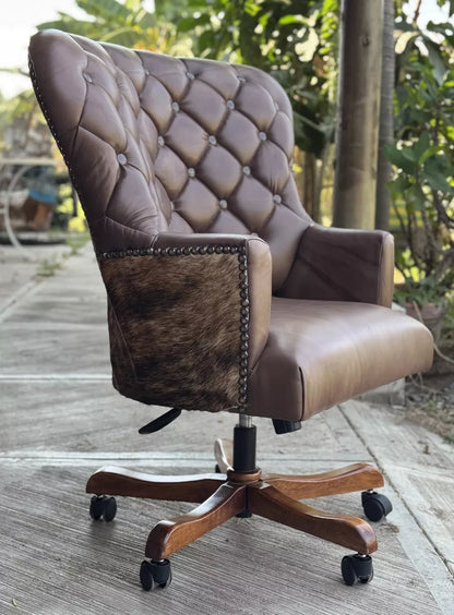 Silla Sillón Giratorio para Escritorio Estilo Antiguo