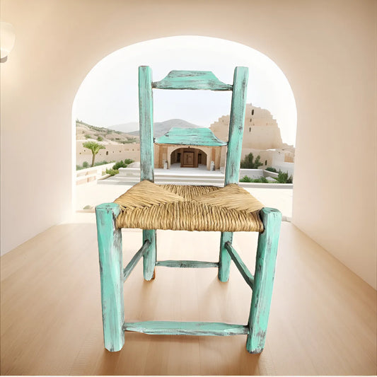Silla Artesanal Madera Sustentable Estilo Decapado Antiguo.