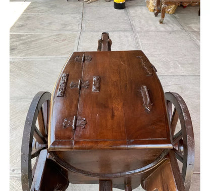 Increíble Carreta Hielera De Barril Estilo Antiguo. (Usado)