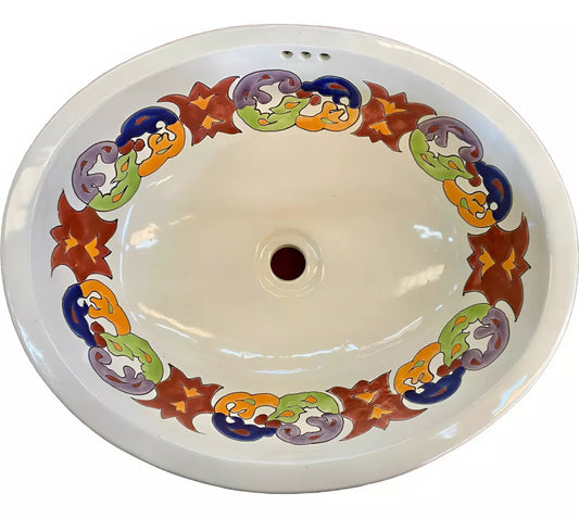 Giant Oval Sink Handcrafted Talavera Antique Style G700