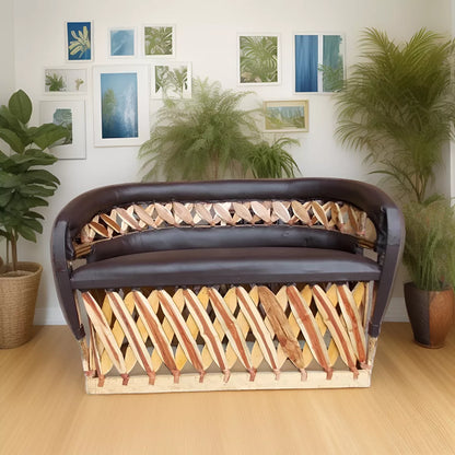 Sillon Love Seat Equipal Doble Con Riñonera Estilo Antiguo