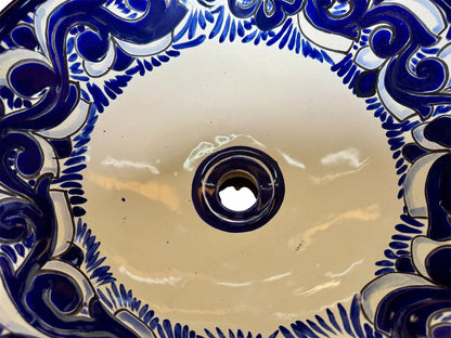 Lavabo Redondo Tazon Sobreponer Talavera Estilo Antiguo Ayb2