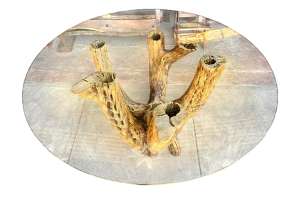 Dining Table Base 4 to 6 Chairs Cactus Wood Antique Style.
