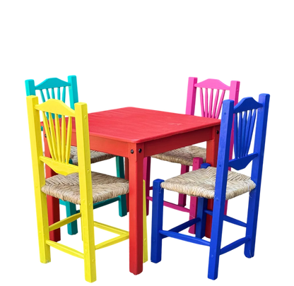 Hermoso Comedor Artesanal Sustentable Multicolor Antiguo