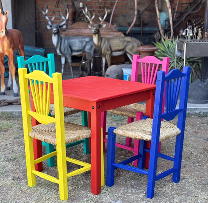 Hermoso Comedor Artesanal Sustentable Multicolor Antiguo