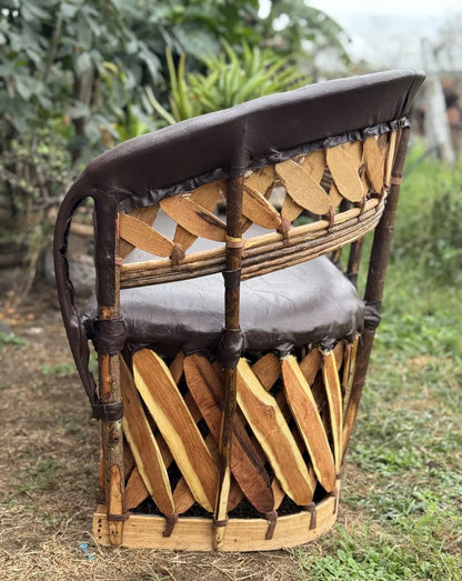 Sillon Love Seat 3 Personas Estilo Equipal Antiguo Estacas.