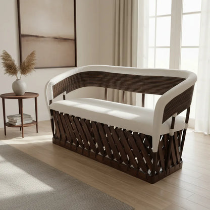 Sillon Equipal Tradicional 3 Personas Estilo Varas Antiguo Blanco Piel De Cerdo Agregar a favoritos