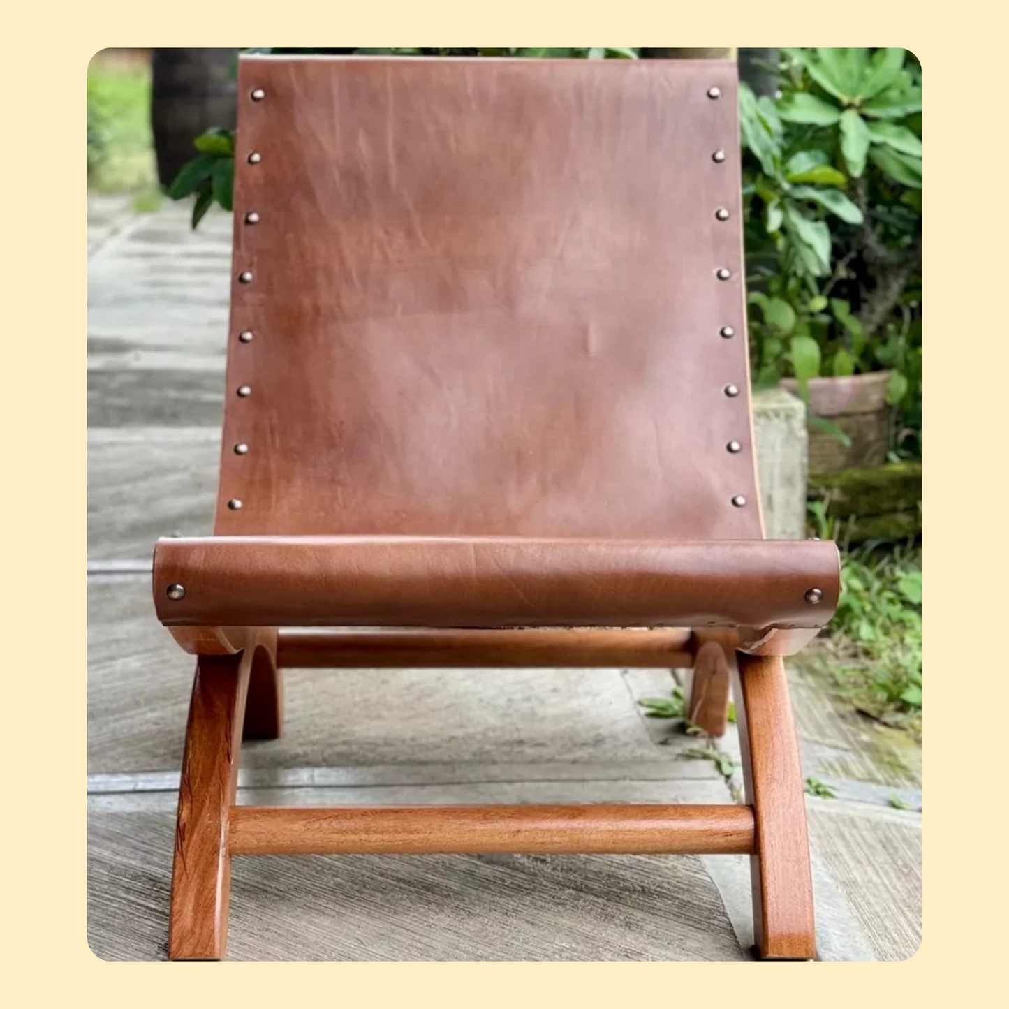 Gran Sillon Miguelito Descanso Piel Mezquite Estilo Antiguo