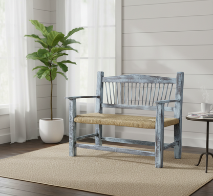 Banca Artesanal 2 Personas Estilo Antiguo Vintage Antiguo