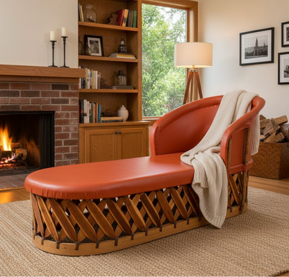 Camastro Echadero Artesanal Estilo Equipal Antiguo