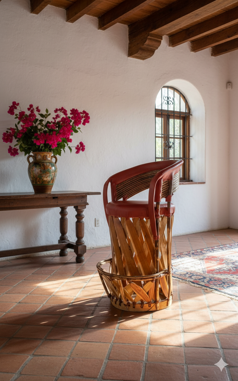 Silla Banco Para Bar Tipo Equipal Estilo Antiguo