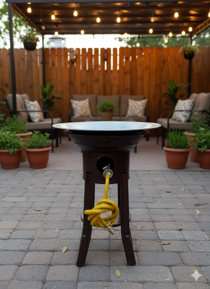 Gran Asador Freidora De Gas Y Carbon De Acero Estilo Antiguo