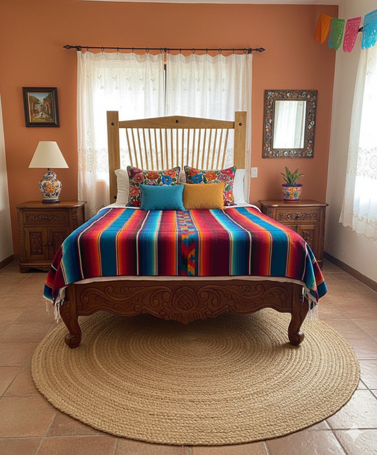 Antique Style Sustainable Wood Handcrafted Headboard Bed