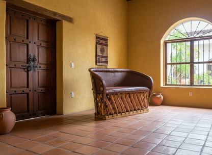 Handmade Equipal Love Seat, Antique Style Chair, Double Seat