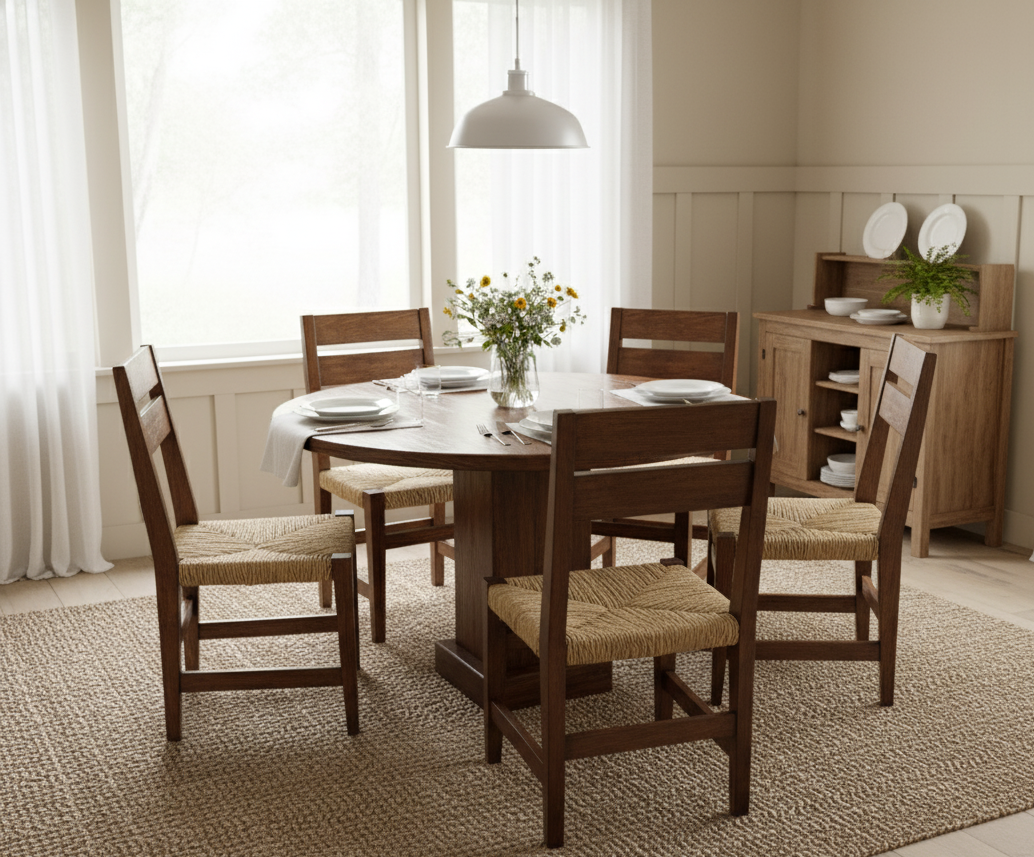 Comedor De 6 Sillas En Madera Sustentable Estilo Minimalista