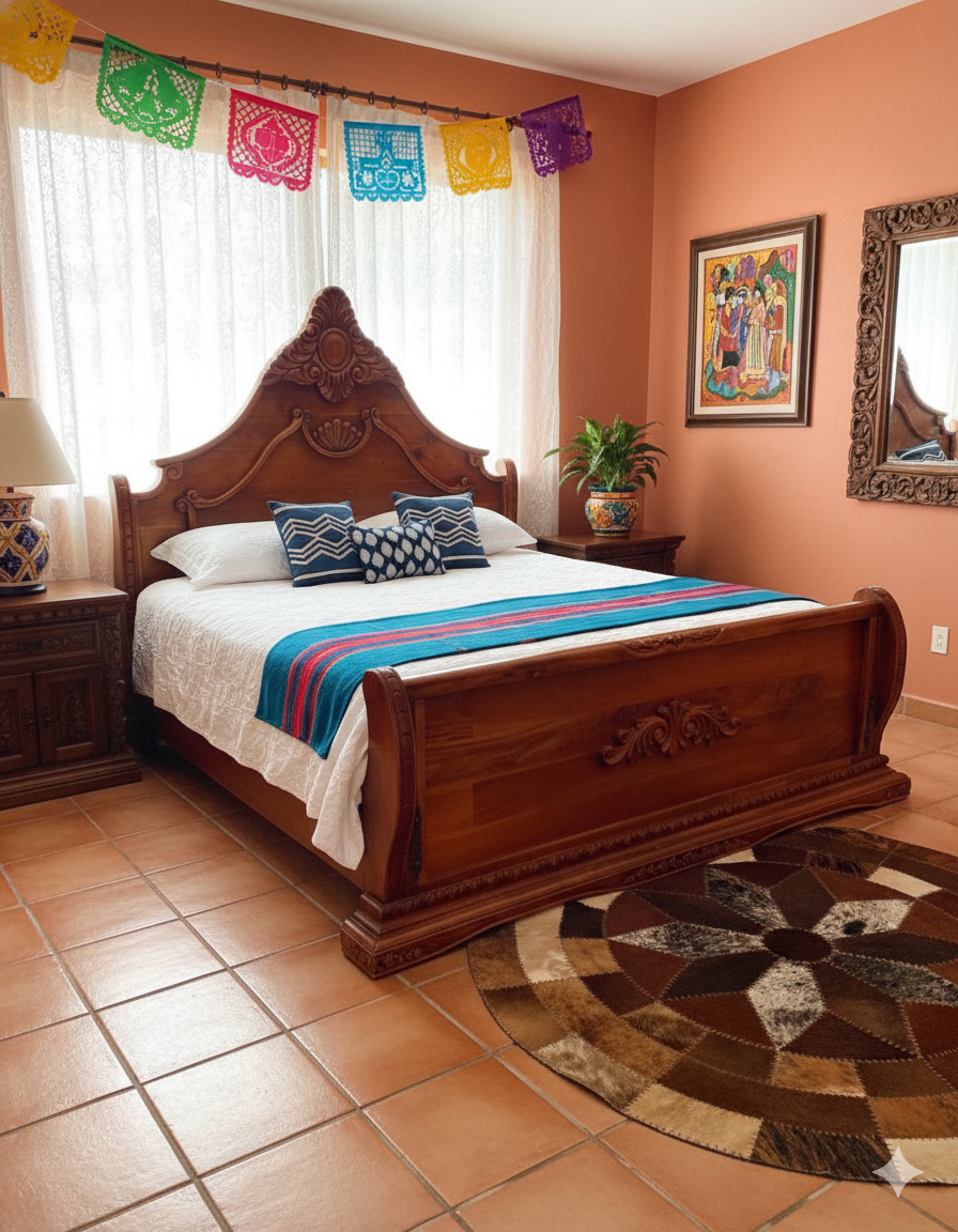 Recamara Labrada En Madera De Cedro Estilo Antiguo