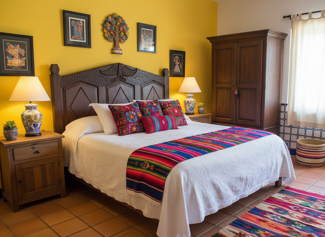 Cama Cabecera De Mezquite Tallada A Mano Estilo Antiguo.