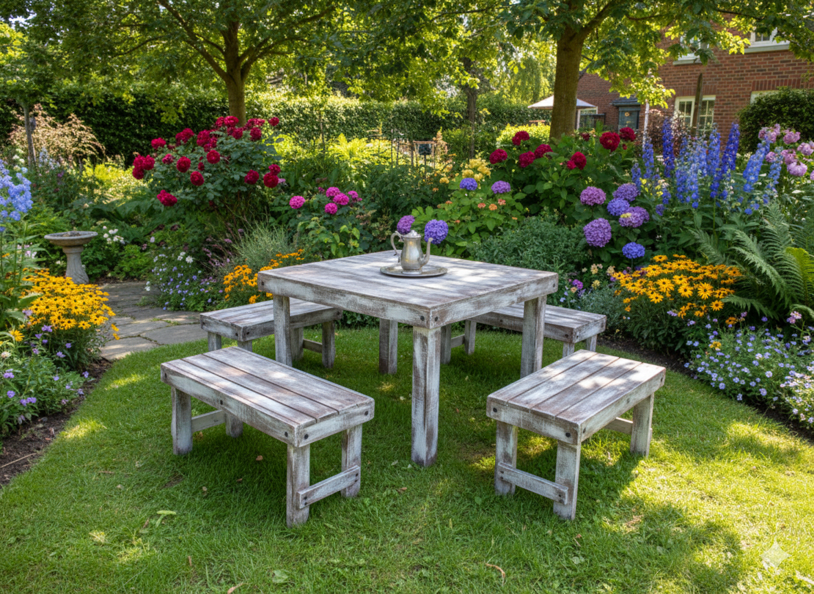 Comedor Artesanal Vintage De Madera Sustentable De Pallets