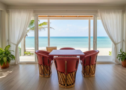 Comedor Artesanal Cuadrado Equipal Tradicional Antiguo