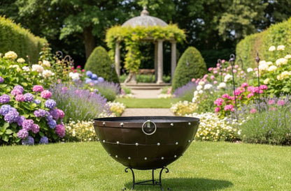 Maceta Macetero Cazo Gigante Estilo Antiguo. Con Base.