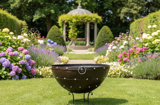 Maceta Macetero Cazo Gigante Estilo Antiguo. Con Base.