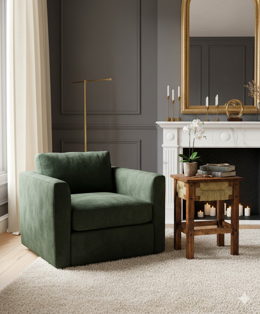 Mesa lateral tejido estilo Antiguo.