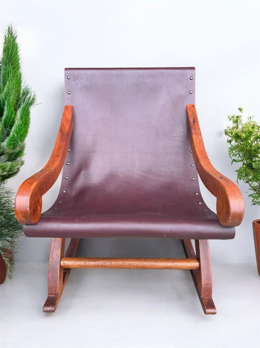 Silla Mecedora Miguelito Mezquite Estilo Antiguo. 100% Nuevo