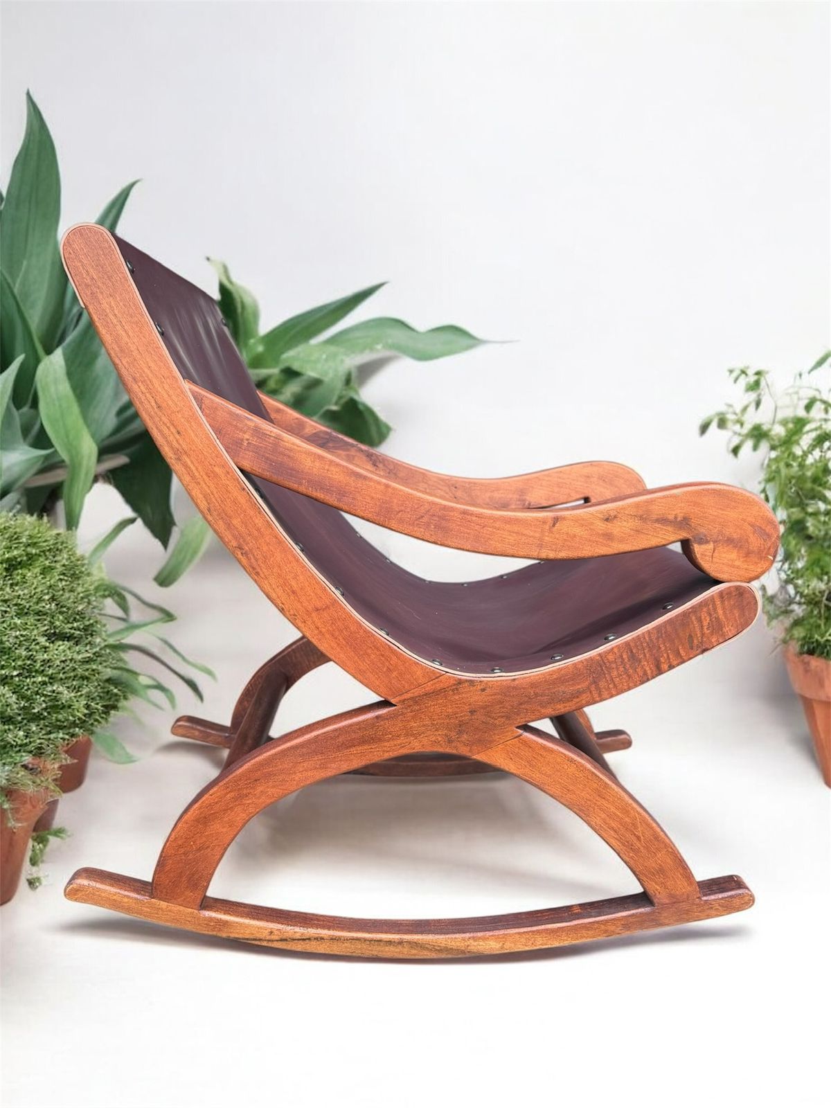 Silla Mecedora Miguelito Mezquite Estilo Antiguo. 100% Nuevo