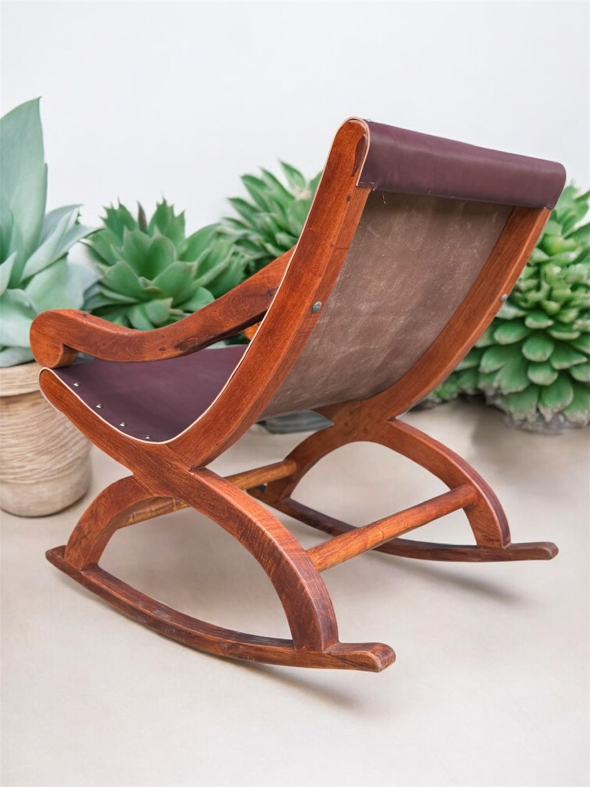 Silla Mecedora Miguelito Mezquite Estilo Antiguo. 100% Nuevo