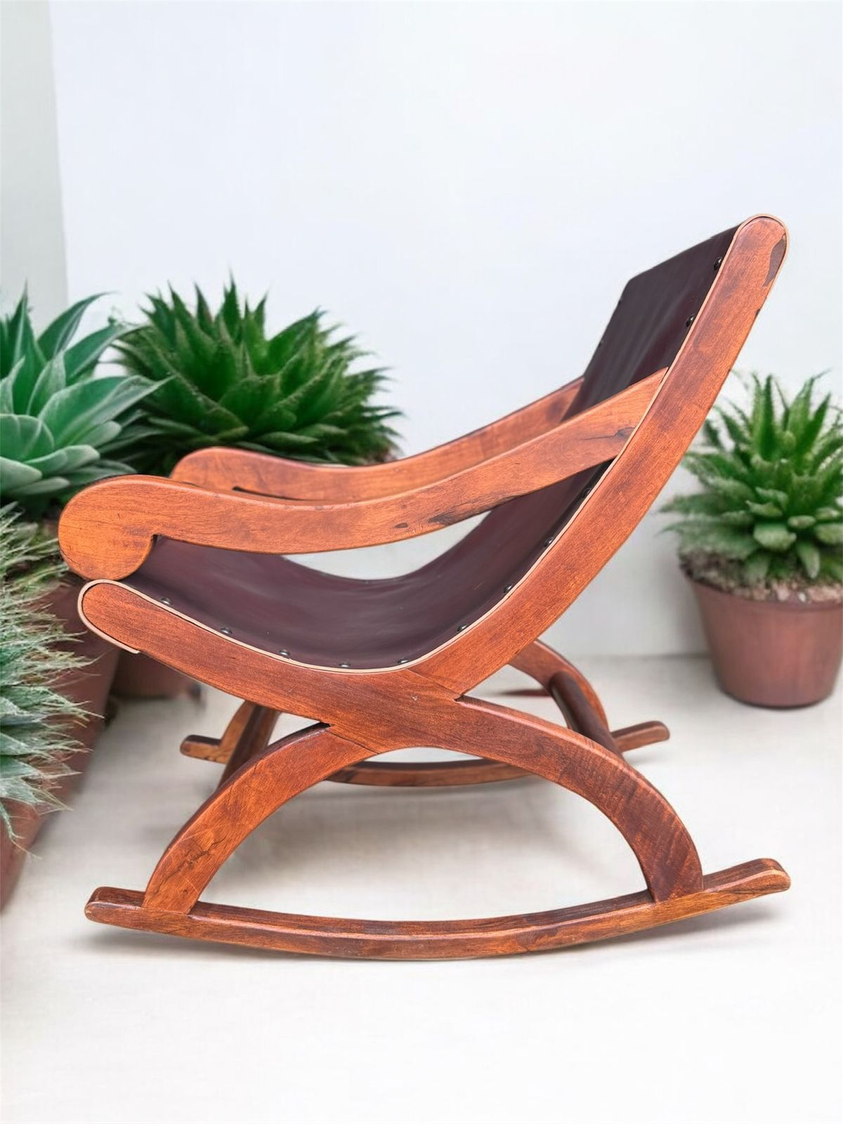 Silla Mecedora Miguelito Mezquite Estilo Antiguo. 100% Nuevo