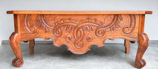 Escritorio De Mezquite Labrado A Mano Estilo Conquista