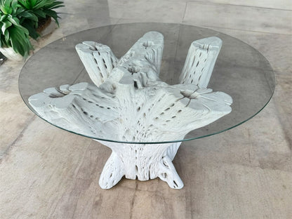 Base Mesa Comedor Blanca 4 A 8 Sillas Madera Cactus Antiguo.
