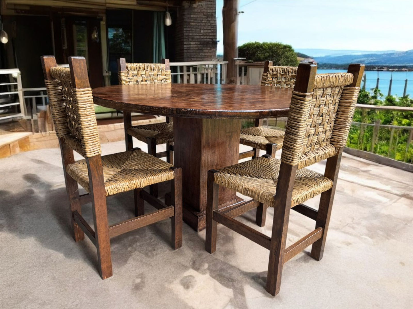 Comedor Artesanal En Madera Sustentable Estilo Minimalista