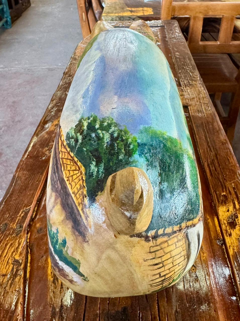 Antigua Escultura Cerdo Puerco Decorado Al Óleo estilo Antiguo?