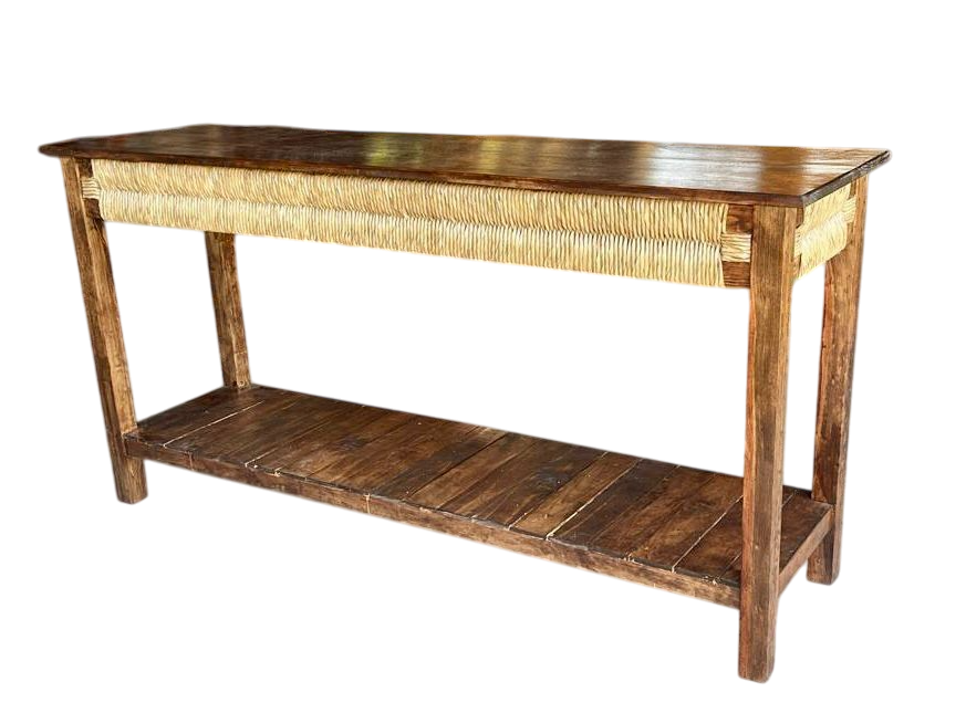 Original Credenza De Madera De Encino Estilo Antiguo