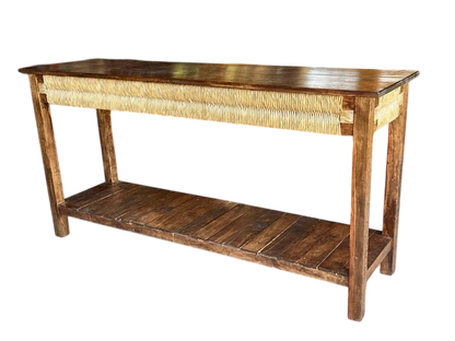 Original Credenza De Madera De Encino Estilo Antiguo