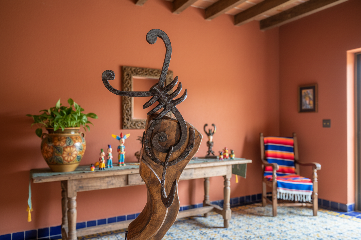 Antiguo Y Original Perchero Artesanal Madera Vieja