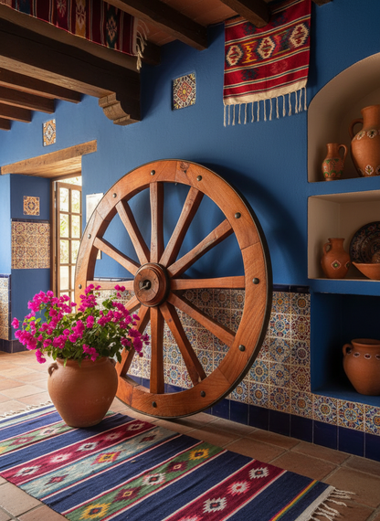 Rueda De Carreta De Madera Antigua