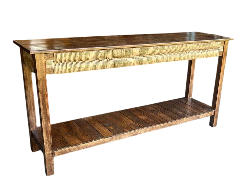 Original Credenza De Madera De Encino Estilo Antiguo