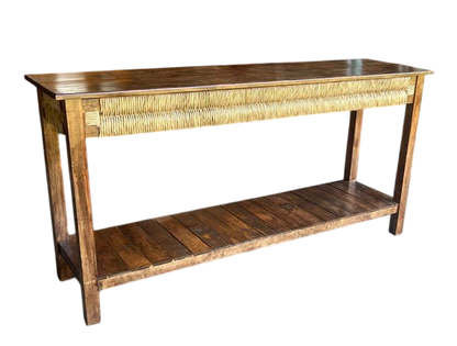 Original Credenza De Madera De Encino Estilo Antiguo