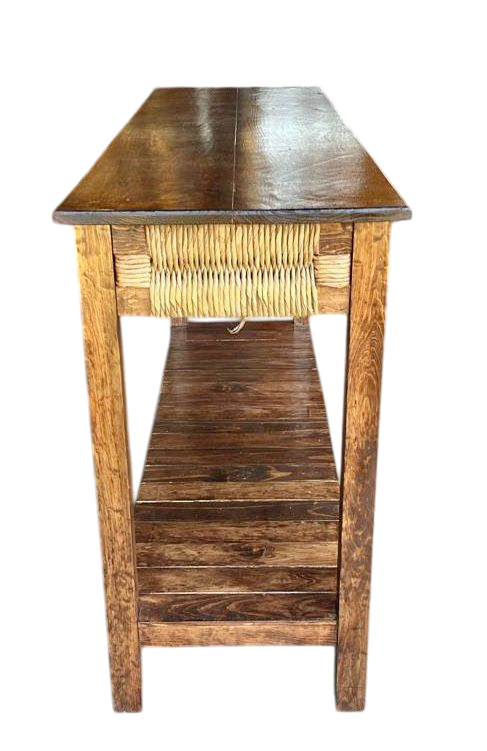 Original Credenza De Madera De Encino Estilo Antiguo